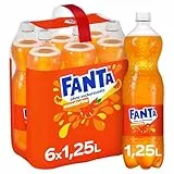 Fanta Zero Mandarine Limonade – zuckerfreies, kalorienfreies Erfrischungsgetränk mit fruchtigem Mandarine-Geschmack – 6x 1,25L Einweg PET Flaschen – Vorratspack