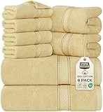 Utopia Towels 8-teiliges Premium-Handtuch-Set, 2 Badetücher, 2 Handtücher und 4 Waschlappen, 600 g/m², 100% ringgesponnene Baumwolle, sehr saugfähige Handtücher für Badezimmer, Fitnessstudio, Hotel
