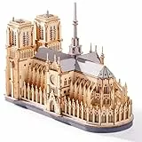 ROWOOD 3D Puzzle Holz Notre Dame de Paris Modellbausatz für Erwachsene Gotische Architektur Holzpuzzle Weihnachtsdeko Geschenk für Frauen Männer