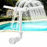 Pool Brunnen Wasserfall, Dual Spray Einstellbare Springbrunnen, Wasserfontäne Wasserbrunnen mit Adapter Belüfte, Fontäne Sprinkler für 1.5' 2.2' Innengewinde Garten Inground Pools Spa, Pool Zubehör