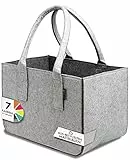 Tebewo Filztasche - praktische Einkaufstasche - modische Shopping Bag - Einkaufskorb aus Filz - faltbare Tragetasche - Grau/Dunkelgrau