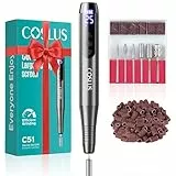 COSLUS Kabellos Tragbar Elektrischer Nagelfräser: Elektrische Nagelfeile für Gelnägel 35000 u/min Nail Drill mit LED-Display & 25 Geschwindigkeiten für Nägel & Acrylnägel portabel für Reisen, Grau