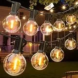 GLUROO 15M LED Lichterkette Außen,Lichterkette Glühbirnen Aussen mit 26 Bruchsicheren Kunststoff G40 Glühbirnens, Wasserdicht IP45 Outdoor Lichterketten Glühbirnen für Garten,Hinterhof, Bistro Party