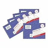 AVERY Zweckform 1735-5 Quittungsblock (A6 quer, 2x40 Blatt, mit Durchschlag, fälschungssicher, separat ausgewiesene MwSt., für Deutschland und Österreich) 5er Pack weiß/gelb