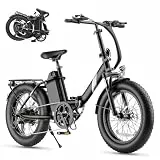 Touroll S3 E-Bike Klapprad, 20*3.0 Zoll Fat Tire Elektrofahrrad, 250W Motor, 36V 13Ah Akku bis 65-100km, Präzise 7-Gang Schaltung, Tiefeinsteiger Pedelec für Damen/Herren Pendler (S3+Fahrradschloss)