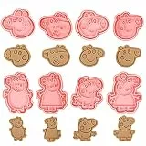 Keksausstecher Kinder, 8 Stück 3D Plätzchenausstecher, Keks Ausstechform Set, Ausstecher Kunststoff, 3D Ausstecher Set, Cookie Cutter, für Keksteig, Fondant, Donut, Kuchendekoration (G)
