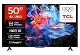 TCL 50V6C 50 Zoll Direct LED TV, 4K HDR Fernseher, Smart TV mithilfe von Google TV (Dolby Audio, Motion Clarity, Kompatibel mit Google Assistant & Alexa)