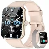 Smartwatch Damen Herren mit Künstliche KI/Message Reminder,Sportuhr mit 100+Sportmodi, Fitnessuhr,Herzfrequenz Schlafmonitor, Schrittzähler, Smart Watch für Android iOS（2 Armband）