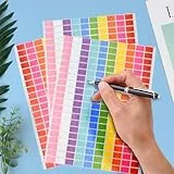 Rechteckige Farbige Aufkleber 2000 Stück, 13x19mm, 10 Farben, Klebeetiketten zum Beschriften, Selbstklebende Blanko Farbkodierung Etiketten, für Diy Büro Wird zum Markieren, Kategorisieren