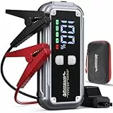 Starthilfe Powerbank, 6000A Spitzenstrom Starter Powerbank Tragbare Auto Starthilfe mit USB-Schnellladung 3.0, LCD Bildschirm, Taschenlampe, 12V für Alle Benzinmotor/8,0L Dieselmotor