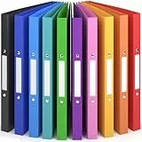 ACROPAQ - 10 x Ringbuch A4 - Mit 2 Ringen, Mit Rückenetiketten, Rückenbreite 2,5 cm, Regenbogen, Natur Farbkollektion - Ringhefter, Ringordner, Ordner A4 Schmal, Ringmappe A4, Schulordner