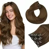 hotbanana Clip In Extensions Echthaar, Helles Aschbraun Unsichtbar Clip In Echthaar Extensions Günstig Haarverlängerung Glatt Nahtlos Remy Hair Extensions 45cm 120g 7 Stück