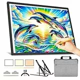 YINGWOND Leuchttisch A3 Wiederaufladbar mit Ständer & Tasche Licht Pad für Diamantmalerei, Kabelloses Ultraheller Leuchtkasten für Diamond Painting, Zeichnung, Tattoo, Röntgenbetrachtung, Skizzieren