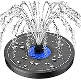 SZMP Solar Springbrunnen für Außen 2026 Neue, 3.5W Glas Solar Teichpumpe mit 8 Düsen & 4 Fixe Rohre Solar Wasserpumpe Solar schwimmender Fontäne Pumpe für Gartenteich Oder Springbrunnen Vogel-Bad