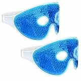 Navaris 2x Augenmaske kühlend - Augen Gel Maske Set - Kühlmaske Kühlpack Kühlpad Kompresse Kühlkissen - kühl warm Gelmaske Kühlbrille