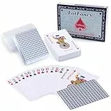 LotFancy 2X Plastik Pokerkarten, 54 wasserdichte Spielkarten, Poker Kartendeck aus Kunststoff, Profi Standard Playing Cards