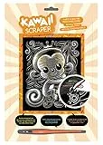 MAMMUT 8261623 - Artfoil, Kratzbild, Tiermotiv, KAWAII Affe, gold, Komplettset mit Kratzbild, Kratzmesser und Anleitung, Scraper, Scratch, glänzend, Kratzset für Kinder ab 8 Jahre