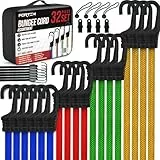 FORTEM Spanngummis mit Haken, 32 Spanngummis im Multipack - Sonnensegel Befestigung - Planenspanner - Spanngummis mit Kugel - Kunststoffbeschichtete Metallhaken, Hohe Belastbarkeit