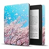TNP Hülle für Kindle 10. Generation 2019 J9G29R, Schutzhülle Case für Amazon Kindle eReader 6-Zoll, mit Auto Einschlafen/Aufwachen Funktion, Ultradünne Cover für eBook Reader, Kirschblüte