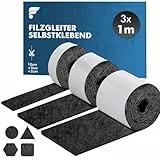 shinfly Filzgleiter Selbstklebend, Filz Selbstklebend Möbelgleiter - 4mm Dicker, Schneiden Sie Jede Form, Stark Klebendes Filzgleiter für Stühle Möbel(100cm*10cm+100cm*5cm+100cm*2cm) - Schwarz