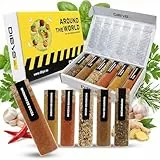 DIBYS Gewürze Set 6x - Gewürze Geschenkset aus aller Welt - Thai, Mexikanische und Indische Gewürzmischungen inkl. Rezepte - Gewürz Set Geschenkbox - Geschenk für Kochliebhaber - AROUND THE WORLD