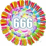 666 Stück Wasserbomben Selbstschließend, wasserbomben ballons, Bunte Wasserballons aus Naturkautschuk für Wasserschlacht, Spielzeug für Draußen, Garten, Strand & Pool Party