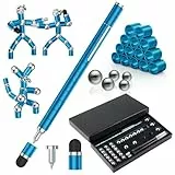 OSDUE Magnetic Fidget Pen, Stressabbau Druckkugelschreiber, Lustig Multifunktions Magnetstift, Vatertagsgeschenk für Papa, Geschenke für Männer, Ideales Geschenk für Kinder (Blau)
