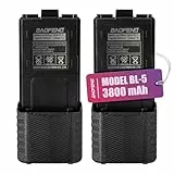 2X Mirkit - BAOFENG UV-mk5 Akku 3800mAh - Batterie Kompatibel Mit Funkgerät Baofeng UV-mk5 Plus, Baofeng UV mk5, UV-mk5X3 / RD-mk5 / UV-mk5TP / UV-mkX3 - Funkgerät Zubehör für Baofeng Walkie Talkie