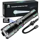 Jayxinli Taschenlampe LED Aufladbar 500,000 Lumen, Extrem Hell, Starke, 5 Lichtmodi, Zoombar, 5000 mAh Batte, IPX7 Wasserdicht Taschenlampen für Camping, Outdoor, Notfäll