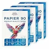 AVERY Zweckform 2563 Drucker-/Kopierpapier (1.500 Blatt, 90 g/m², DIN A4 Papier, hochweiß, für alle Drucker) 1 Box mit 3 Pack