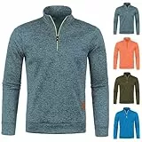 Herren-Sweatshirts mit Viertelreißverschluss – Herren-Pullover mit V-Ausschnitt, Fleecesweatshirt, 1/4-Reißverschluss, langärmeliges T-Shirt, Oberteil, Fleece-gefütterter Pullover, Herbst und Winter,