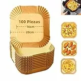 Backpapier für Heißluftfritteuse, Backpapier Airfryer, 100 Stück 16 cm Airfryer Zubehör Antihaft Wasserdicht Ölfest Einwegschalen Pergamentpapier Liner für 3-5L Bratpfanne Ofen Mikrowelle