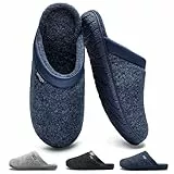 WateLves Hausschuhe Herren Filzpantoffeln Pantoffeln mit Memory Foam Rutschfest Sohle Filzlatschen im Herbst und Winter für Drinnen und Draussen (Blau, 45 EU)