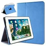 doupi Deluxe Schutzhülle für iPad 2 3 4, Smart Case Sleep/Wake Funktion 360 Grad drehbar Schutz Hülle Ständer Cover Tasche, blau