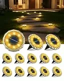 MOXTOYU 12 Stück Solar Bodenleuchten Aussen, 8 LED Solarlampen für Außen, IP68 Wasserdicht, Automatischer Lichtsensor, Wetterfeste Gartenleuchten Solar für Garten Rasen Gehweg Patio Auffahrt