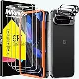 Milomdoi 3 Stück Schutzfolie für Google Pixel 9 Pro für Panzerglas mit 3 Stück Kameraschutz Camera, Panzerfolie Displayschutz Zubehör, [Fingerabdruck Geeignet] Handyhülle Freundlich