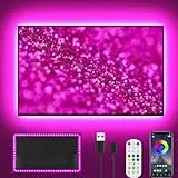 LED TV Hintergrundbeleuchtung, 5m LED Streifen für 45-75 Zoll TV, USB Led Strip mit Musik Sync, RGB TV Backlight Bluetooth APP&Fernsteuerung, Led Fernseher Beleuchtung für Deko (16.4FT for 45'-75'TV)