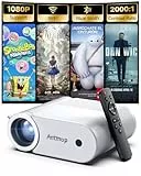 Antmap Mini Beamer 4K, Kleiner Projektor Bluetooth und WiFi für Handy, 1080P Beamer Heimkino iPhone/Android, 400 ANSI Projektor Home/Outdoor Kompatibel mit Smartphone/TYP C/HDMI/USB/Fire Stick/PS5