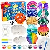 Eleanore's Diary Muscheln Bemalen Kinder Set, Steine Bastelsets Malsets für Kinder, DIY Malerei Kunst &Handwerk Set, Basteln Kids 5 Jahre, Muscheln zum Bemalen, Geburtstagsgeschenk für Mädchen Jungen