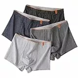 KOG Boxershorts Herren 4er Set Pack Unterhosen Männer Unterwäsche Baumwolle Herrenunterhosen Amarican Boxershorts Jungen Retroshorts Ohne Kratzenden Zettel Boxer Shorts 4XL
