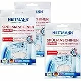 HEITMANN Express Spülmaschinen Reiniger 30g: Reiniger für Geschirr, 3fach aktiv gegen Fett, Kalk, Gerüche, wirkt schon im Kurzprogramm, spart Zeit, Energie und Kosten, 3x30g