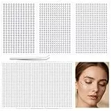 Glitzersteine Selbstklebend, 2898 Stück, Silber Runde Strasssteine, Glitzer Steine Sticker für Gesicht und Nagelverzierungen Sowie Festliche Accessoires, mit 1 Pinzette (3/4/5/6 MM)