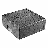 thermohauser EPP-Thermobox Pizza schwarz mit Deckel - 12,5 Liter - 41 x 41 x 16 cm - Pizzabox für Lieferservice