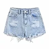 Sommer Denim-Shorts für Teenager-Mädchen,Kinder High Waist Jeans Shorts,Sommershorts Atmungsaktiv Freizeit Kurze Hose, Weich Kurz Jeanshose,Casual Dünne Hotpants 12-16 Jahre