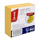 MEMOBE Haftnotizen Klebezettel – Sticky Notes – Haftnotizen Set – Selbstklebende Notizzettel – Postit Haftnotizen – Reusable Sticky Notes – Pastel Sticky Notes – 75x75mm 300 Karten - Gelb