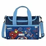 Undercover Sporttasche Avengers Jungen - Personalisiert mit Name - Kleine Reisetasche Sportbeutel Kinder - Kindertasche blau 10L
