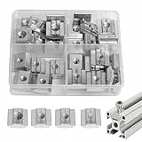 DesertBoy 40 Stück Nutensteine M4 M5 M6 M8 T Nut Nutsteine Set T Nut Muttern Gleitmuttern T-Slot Nutmuttern T Nutenstein T Nutmuttern Sortiment Kit für Aluminiumprofil-Extrusionsschlitz 30-Serie