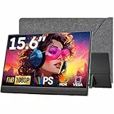 Dopesplay Portable Monitor 15.6 Zoll, 1080P Tragbarer Monitor mit Lautsprecher/Ständer, Ultra-schlank USB-C & HDMI Externes Display für Laptop/PC/Mac/Xbox- mit VESA-Löchern