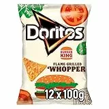 Doritos Burger King - Tortilla Chips mit Flame Grilled Whopper Geschmack - Herzhafter Snack zum Knabbern aus Mais (12 x 100g)