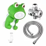 KAIYING Duschköpfe für Kinder, Cartoon Wasserfluss Sprühdusche, Duschaufsatz für Kleinkinder, Baby handduschkopf Badezubehör, Bad Kinder-Duschaufsatz (J:Duschkopf(Frosch)+Schlauch+Umschaltventil)